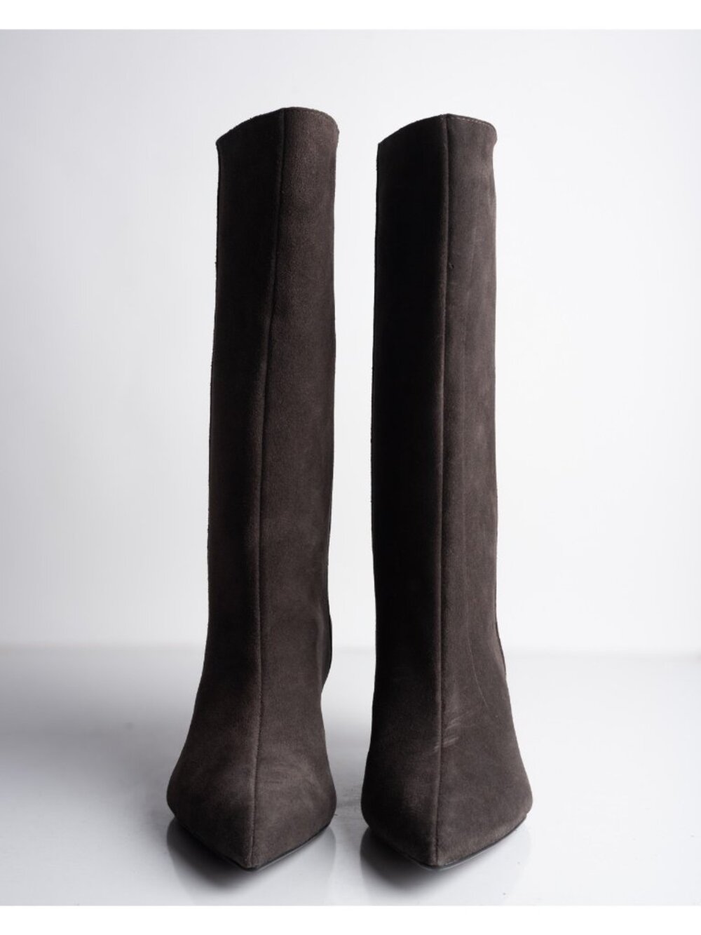 Zara Womens boots Suede Mid Calf Wide Leg Heeled Brown Sz US 8 EU 39 NWT - Picture 4 of 8
